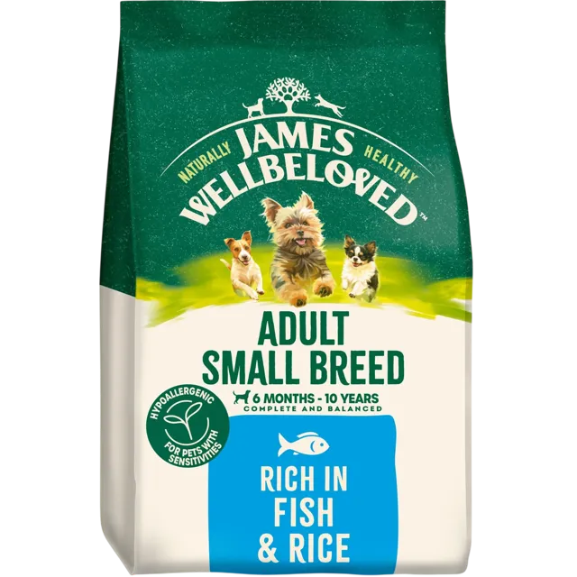James Wellbeloved Adult Small Breed Dry – Fish & Rice