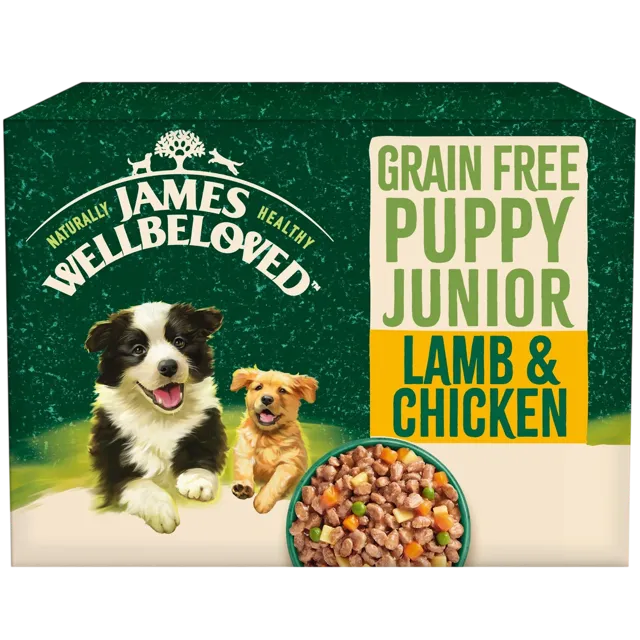 James Wellbeloved Puppy Pouches – Lamb & Chicken In Gravy Grain Free