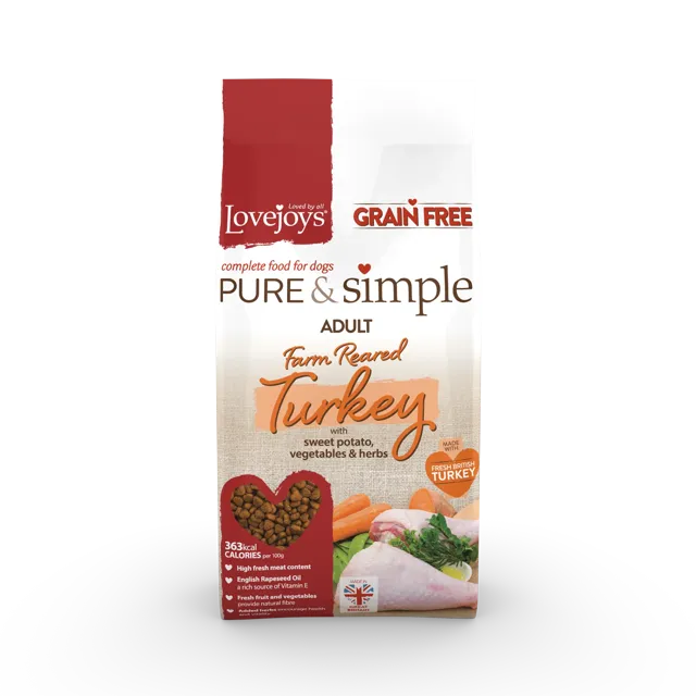 Lovejoys Pure & Simple Grain Free Dry Adult – Farm Reared Turkey