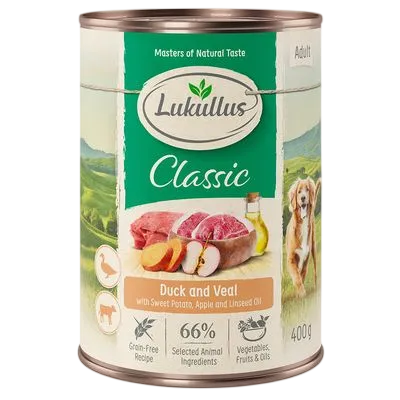 Lukullus Adult Tins Grain Free – Duck & Veal