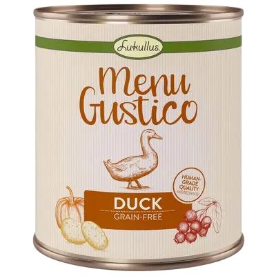 Lukullus Adult Tins Menu Gustico – Duck With Carrot, Cowberries & Rosemary