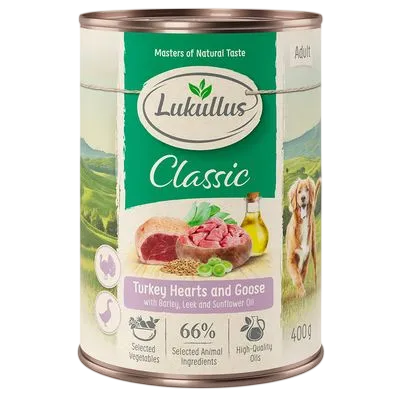 Lukullus Adult Tins – Turkey Hearts & Goose