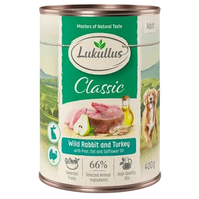 Lukullus Adult Tins – Wild Rabbit & Turkey