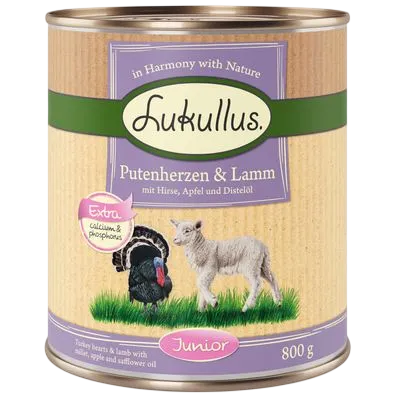 Lukullus Junior Tins – Turkey Hearts & Lamb