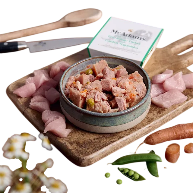McAdams Wet Foods – Finest Cuts of Free Range Turkey With Garden Vegetables