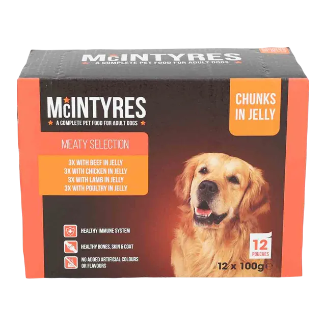 McIntyres Adult Pouches in Jelly – Beef