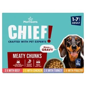 Morrisons Chief Meaty Chunks in Gravy – Adult (12 x 100g)
