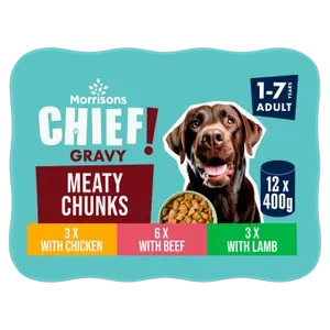 Morrisons Chief Meaty Chunks in Gravy – Adult (12 x 400g)