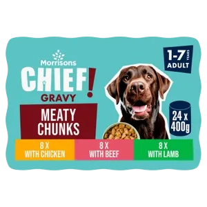 Morrisons Chief Meaty Chunks in Gravy – Adult (24 x 400g)