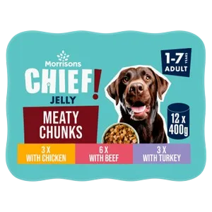 Morrisons Chief Meaty Chunks in Jelly – Adult (12 x 400g)