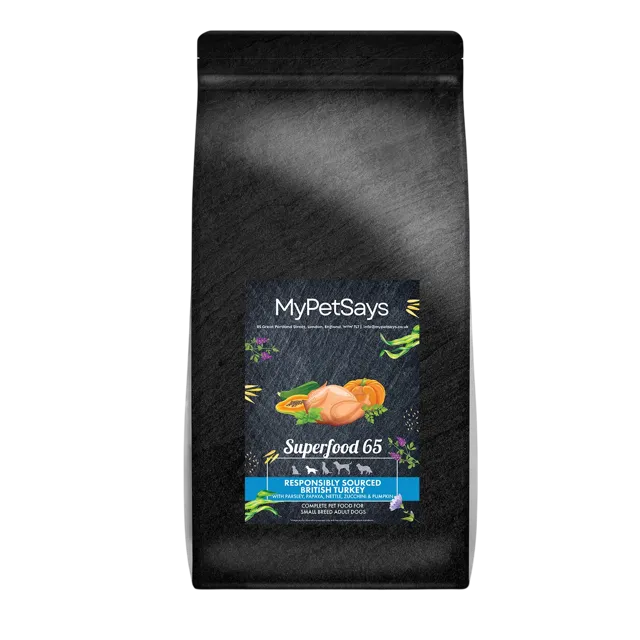My Pet Says Superfood 65 Small Breed Adult – Responsibly Sourced British Turkey & Pork