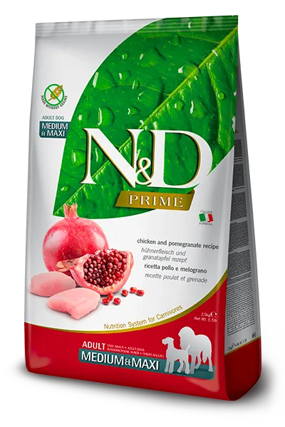 N&D Prime Adult Medium & Maxi Dry Food – Chicken & Pomegranate