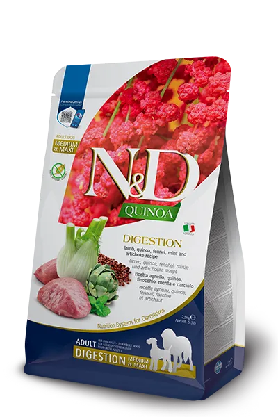 N&D Quinoa Medium & Maxi – Digestion Lamb