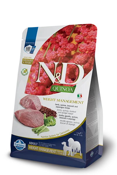 N&D Quinoa Medium & Maxi – Weight Management Lamb