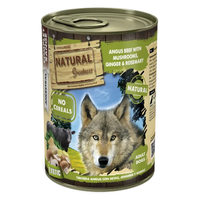 Natural Greatness Complete Wet Adult – Angus Beef with Mushrooms, Ginger & Rosemary