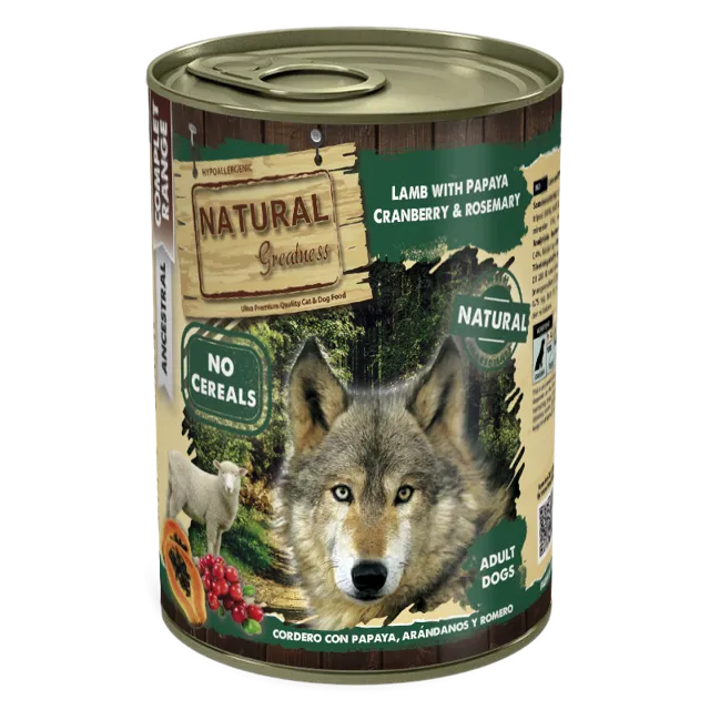 Natural Greatness Complete Wet Adult – Lamb with Papaya, Cranberry & Rosemary