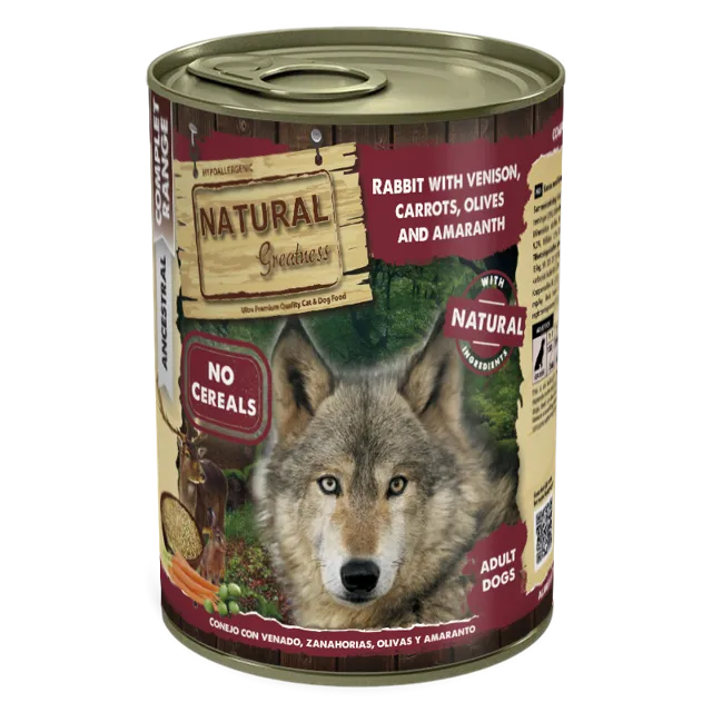 Natural Greatness Complete Wet Adult – Rabbit with Venison, Carrots, Olives & Amaranth