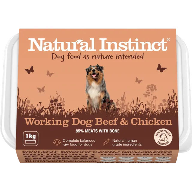 Natural Instinct Natural Working Dog Range – Beef & Chicken