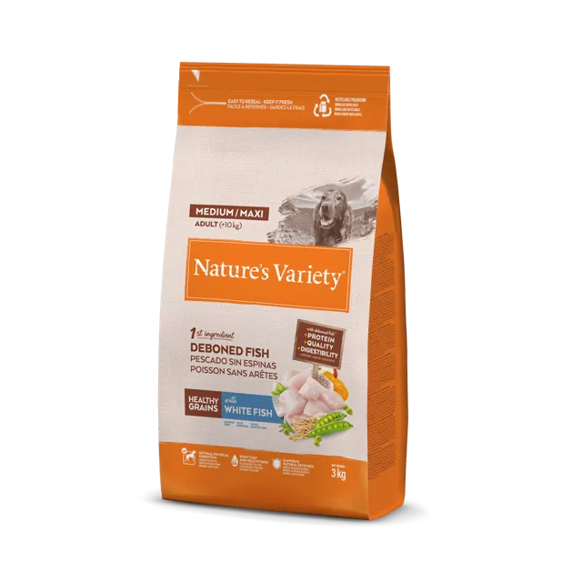 Nature's Variety Healthy Grains Adult Medium / Maxi – White Fish