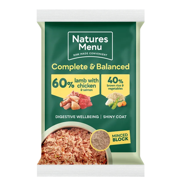 Natures Menu Complete & Balanced 60/40 Minced Block – Lamb with Chicken