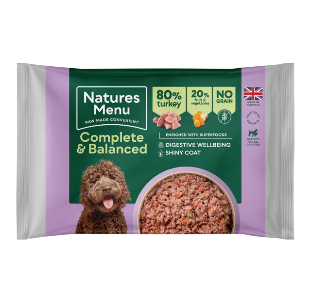 Natures Menu Complete & Balanced 80/20 Minced Block – Farm-reared Turkey