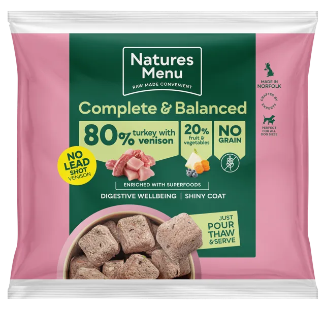 Natures Menu Complete & Balanced 80/20 Nuggets – Turkey with Venison