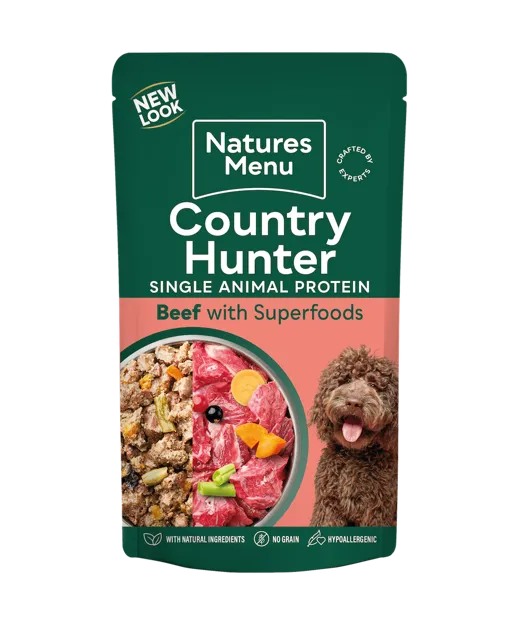 Natures Menu Country Hunter Pouches – Beef with Superfoods