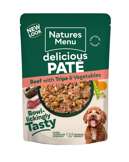 Natures Menu Delicious Pate Pouches – Beef with Tripe & Vegetables