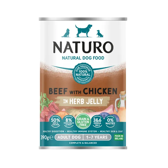 Naturo Adult Grain & Gluten Free Cans – Beef with Chicken