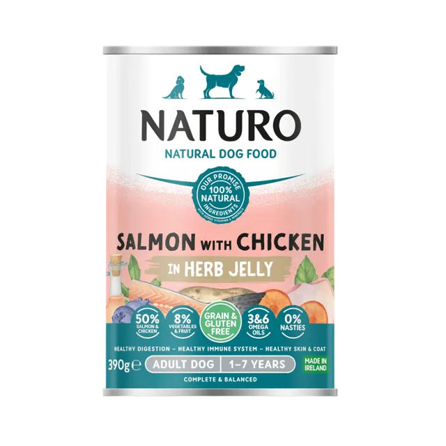 Naturo Adult Grain & Gluten Free Cans – Salmon with Chicken