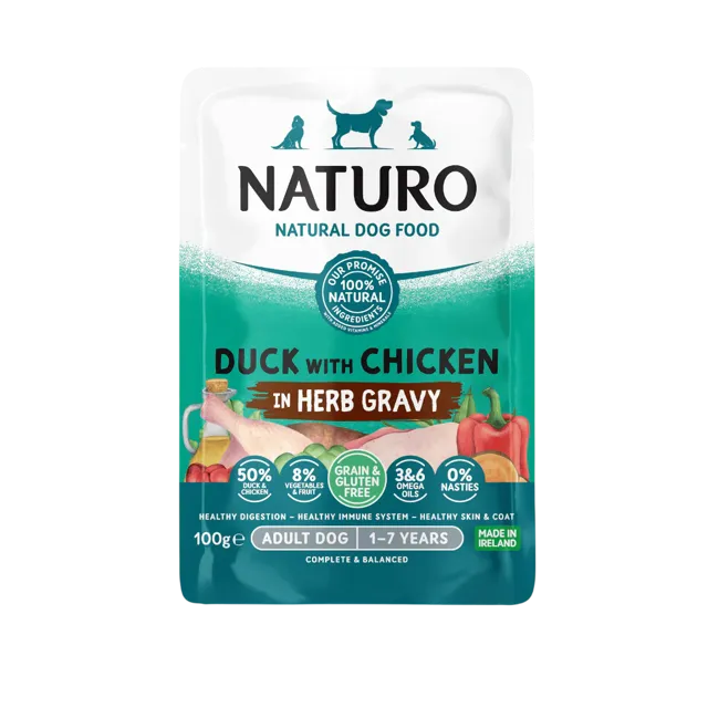 Naturo Adult Grain & Gluten Free Pouches – Duck with Chicken