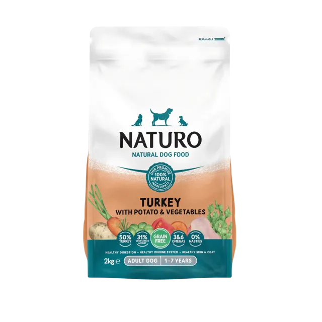 Naturo Adult Grain Free Dry – Turkey with Potato and Vegetables