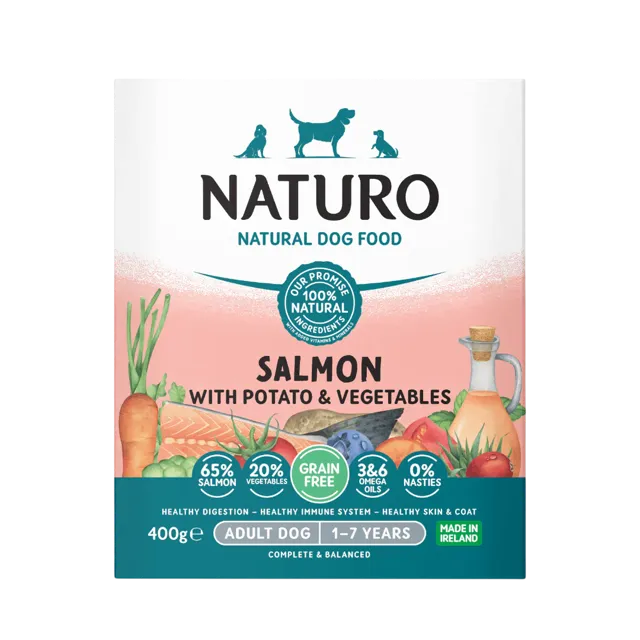 Naturo Adult Grain Free Trays – Salmon With Potato And Vegetables