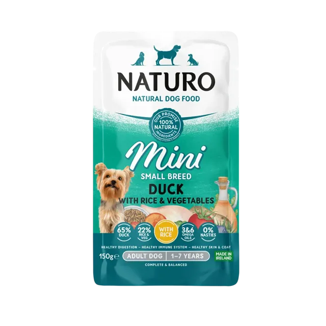 Naturo Adult Mini Dog Pouches – Duck With Rice And Vegetables