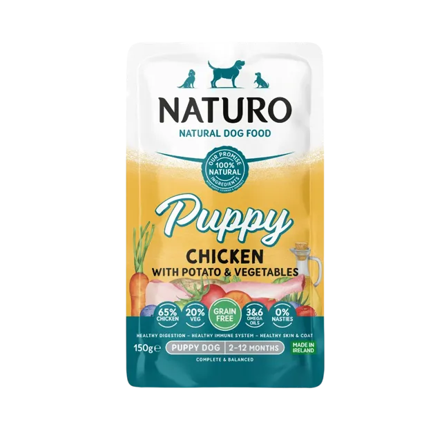 Naturo Puppy Grain Free Pouches – Chicken With Potato & Vegetables