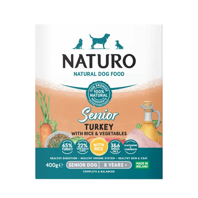 Naturo Senior Trays – Turkey With Rice And Vegetables