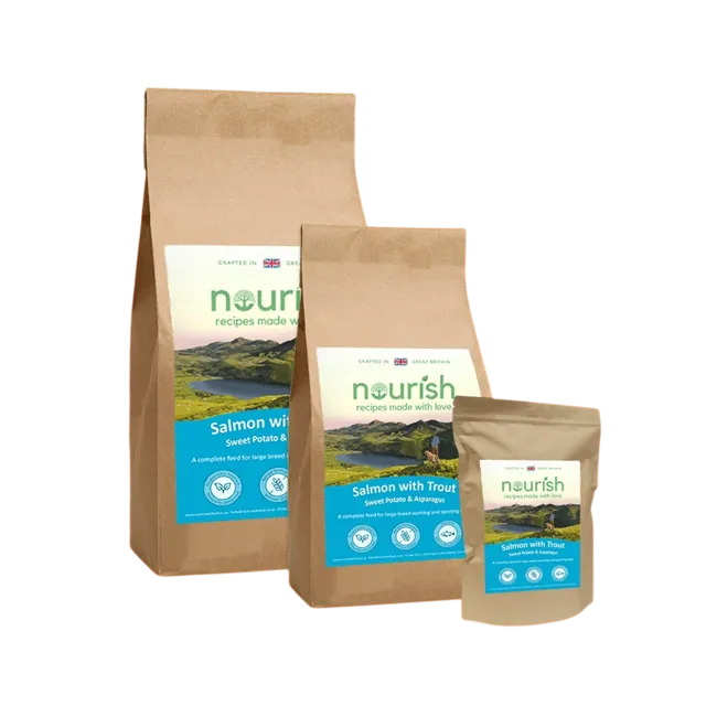Nourish Grain Free Adult Large Breed – Salmon With Trout, Sweet Potato & Asparagus