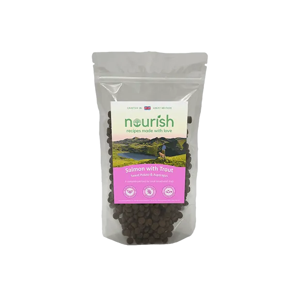 Nourish Grain Free Adult Small Breed – Salmon With Trout, Sweet Potato & Asparagus