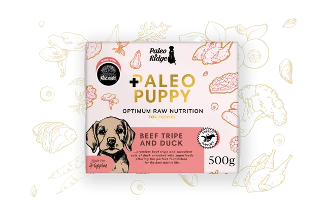 Paleo Ridge Paleo Puppy – Beef Tripe and Duck