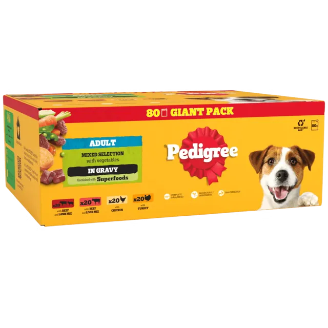 Pedigree Pouches in Gravy – Mixed Selection 80/40/12 x 100g