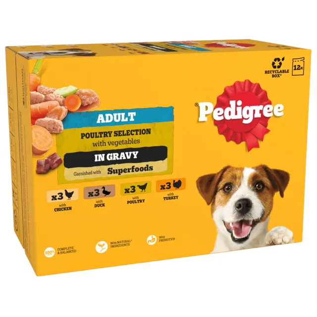 Pedigree Pouches in Gravy – Poultry Selection 12 x 100g