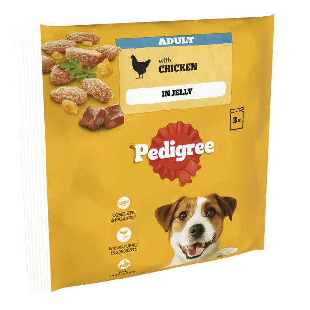 Pedigree Pouches in Jelly – Chicken 3 x 100g