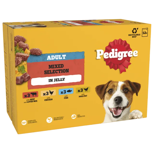 Pedigree Pouches in Jelly – Mixed Selection 80/40/12 x 100g