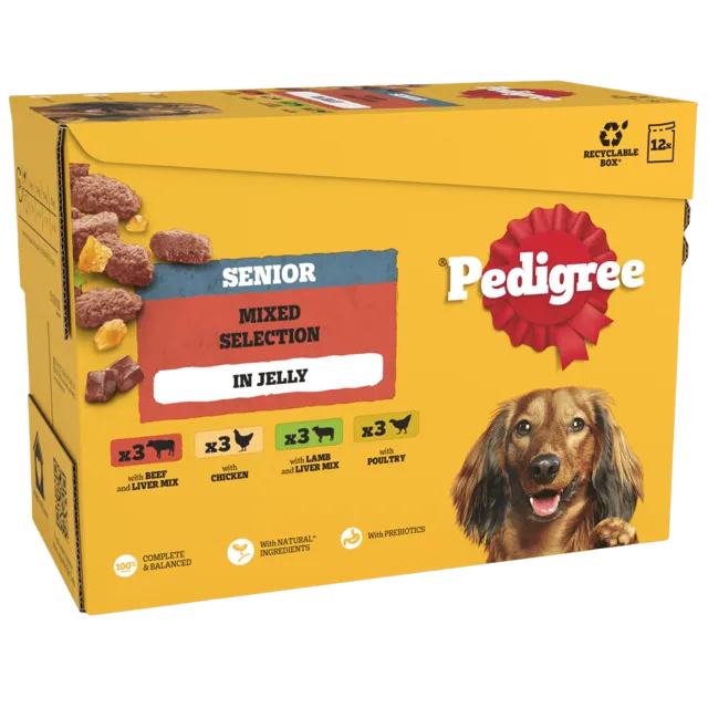 Pedigree Senior Wet – Mixed Selection in Jelly Pouches