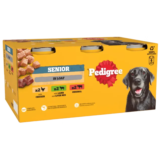 Pedigree Senior Wet – Mixed Selection in Loaf Tins
