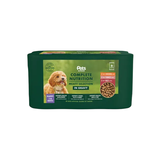 Pets at Home Complete Nutrition Puppy Meaty Selection in Gravy – —