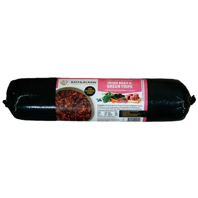 Rathlin Raw Complete Puppy – Beef with Green Tripe