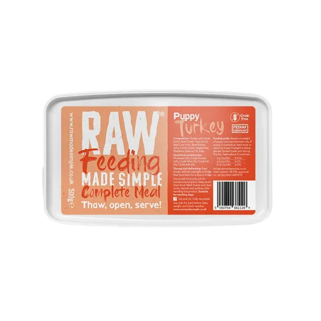 Raw Made Simple Puppy Complete Raw – Turkey