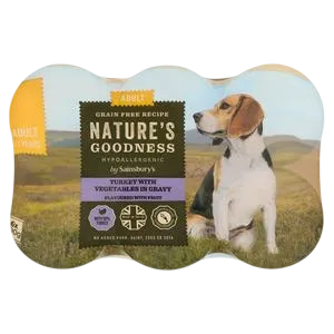 Sainsbury's Nature's Goodness Cans – Turkey in Gravy (6 x 400g)
