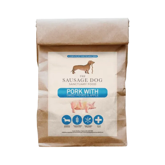 Sausage Dog Sanctuary Food Grain-Free Adult – Pork With Sweet Potato & Apple